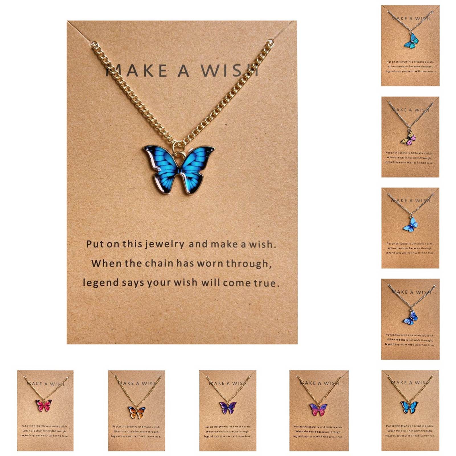 Jiaroswwei Women Necklace Vivid Exquisite Smooth Edge Polished Butterflies Shape Dating Neck Chain Female Accessory